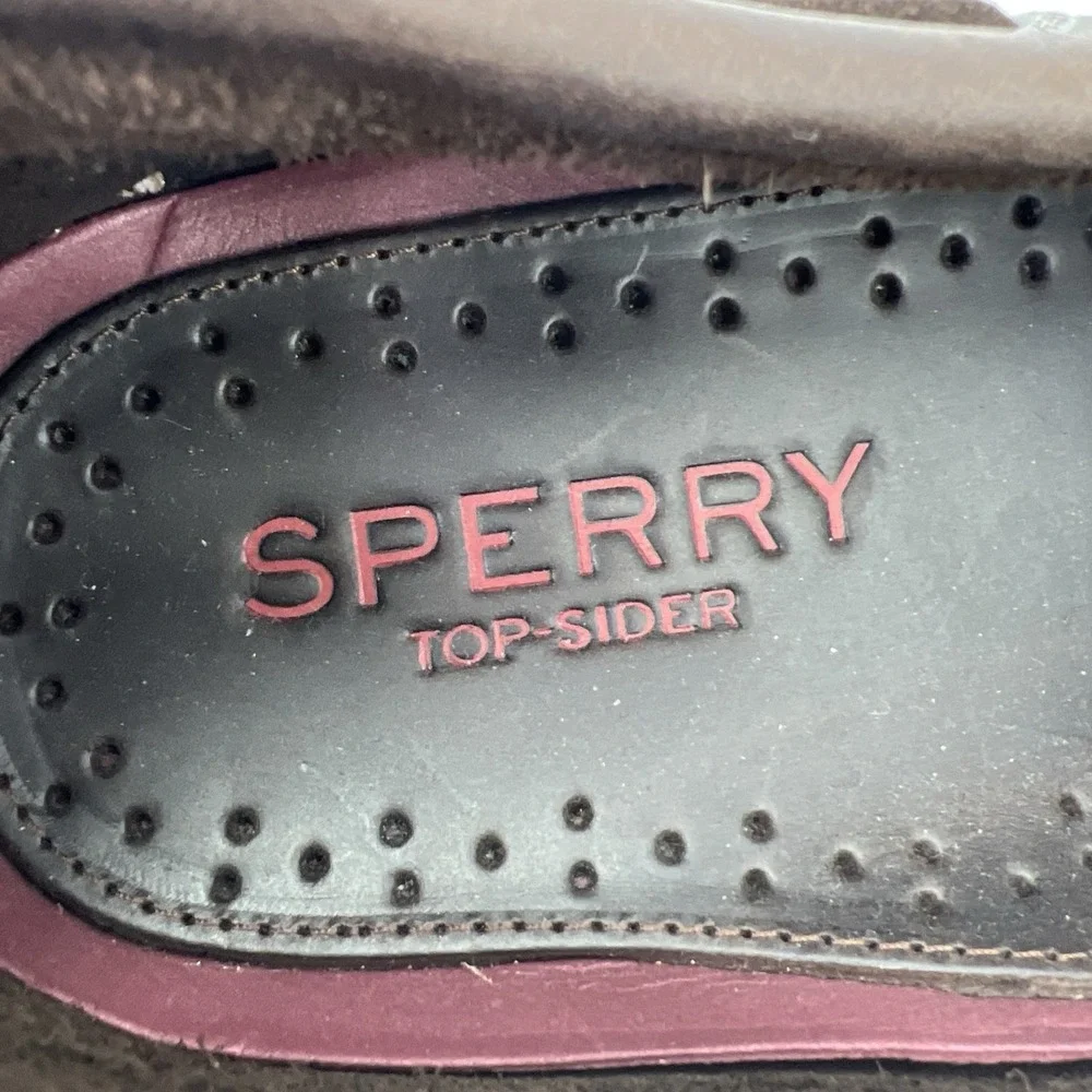 Sperry Top Sider Loafers Mens 13W Brown Leather Ties Boat Shoe 2 Eye